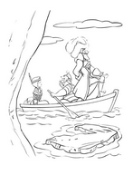 coloriage le capitaine crochet a enleve la petite indienne